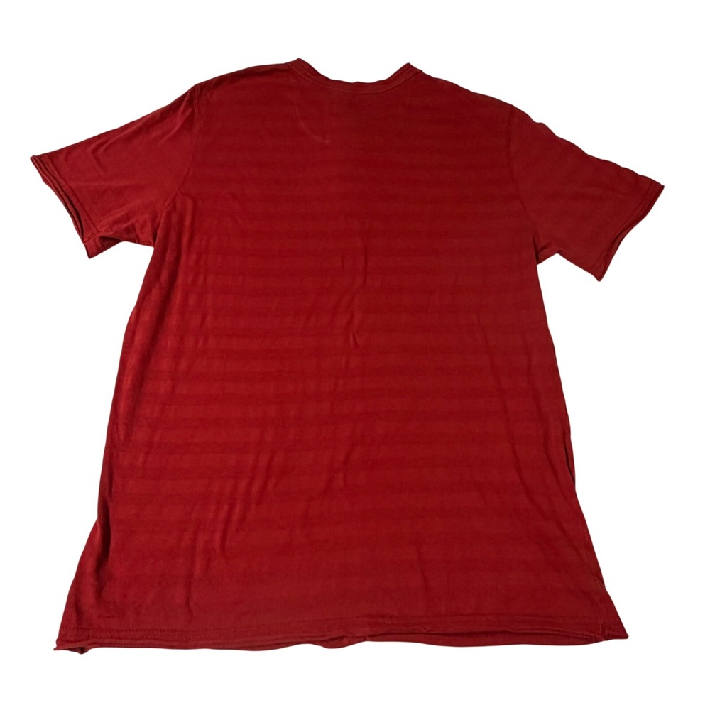 OP Ocean Pacific Mens Red Striped Henley Shirt Short Sleeve Cotton OP Size M - Picture 3 of 8